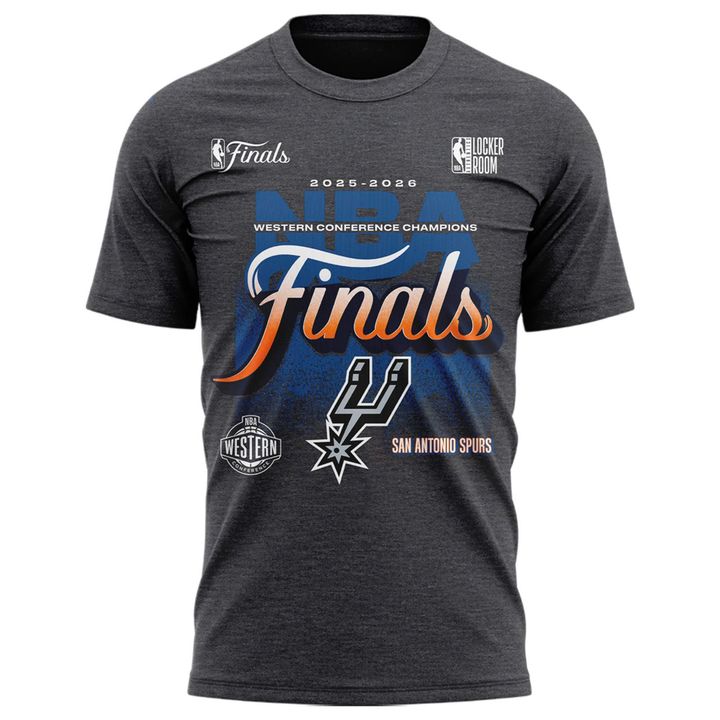 (Adult & Kids) San Antonio Spurs Charcoal 2026 NBA Western Conference Champions Two-Sided T-Shirt