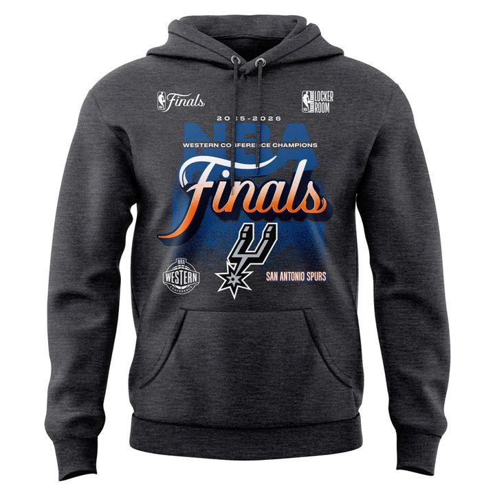 (Adult & Kids) San Antonio Spurs Charcoal 2026 NBA Western Conference Champions Two-Sided Hoodie