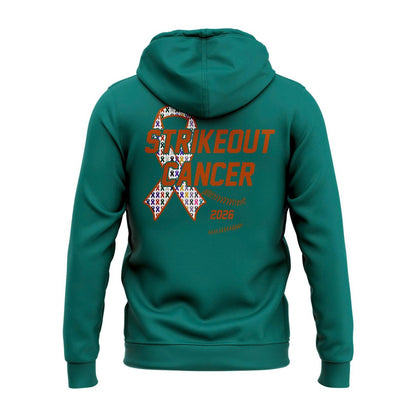 Special 2026 Strikeout Cancer Texas Softball Zip Hoodie