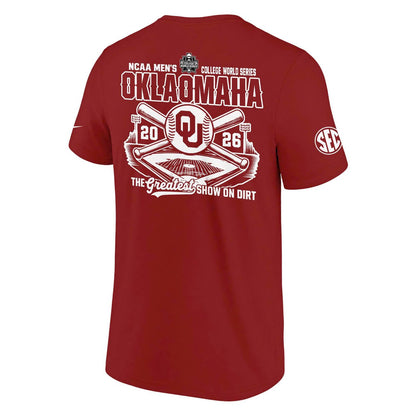 Exclusive Oklahoma Sooners 2026 Baseball College World Series "OKLAOMAHA" T-Shirt