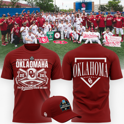 Limited edition Oklahoma Sooners 2026 Baseball College World Series "OKLAOMAHA" T-Shirt Red
