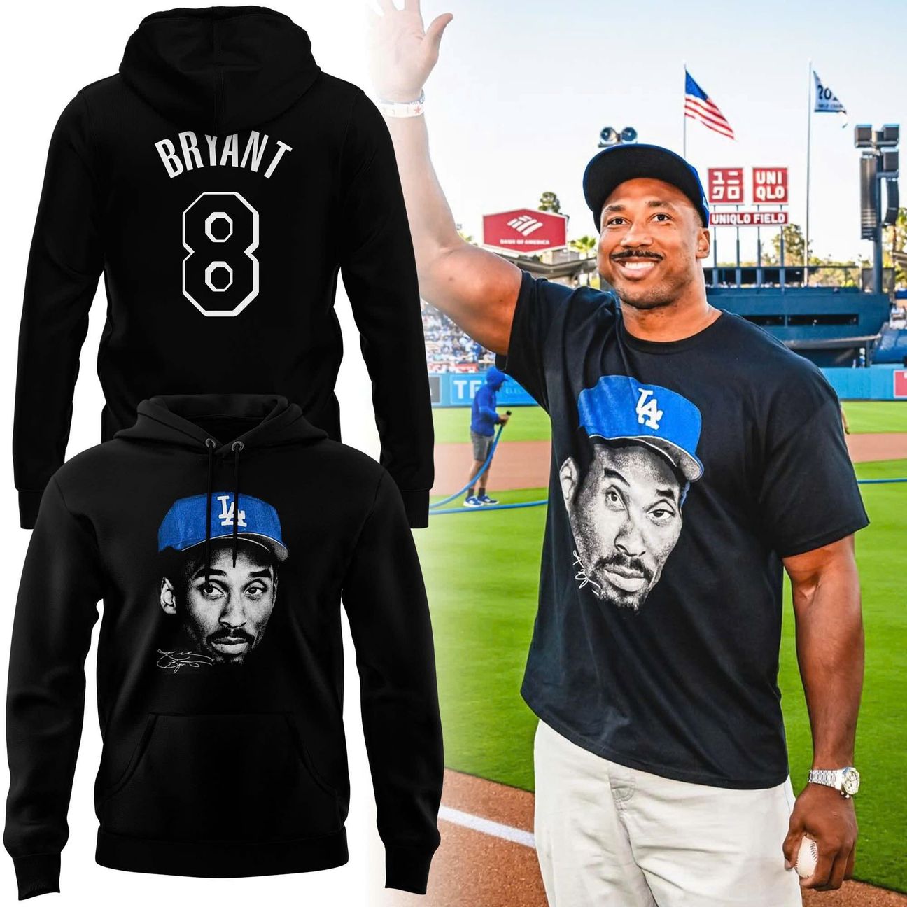 Kobe Dodgers Tribute Vintage Hoodie - Limited Edition