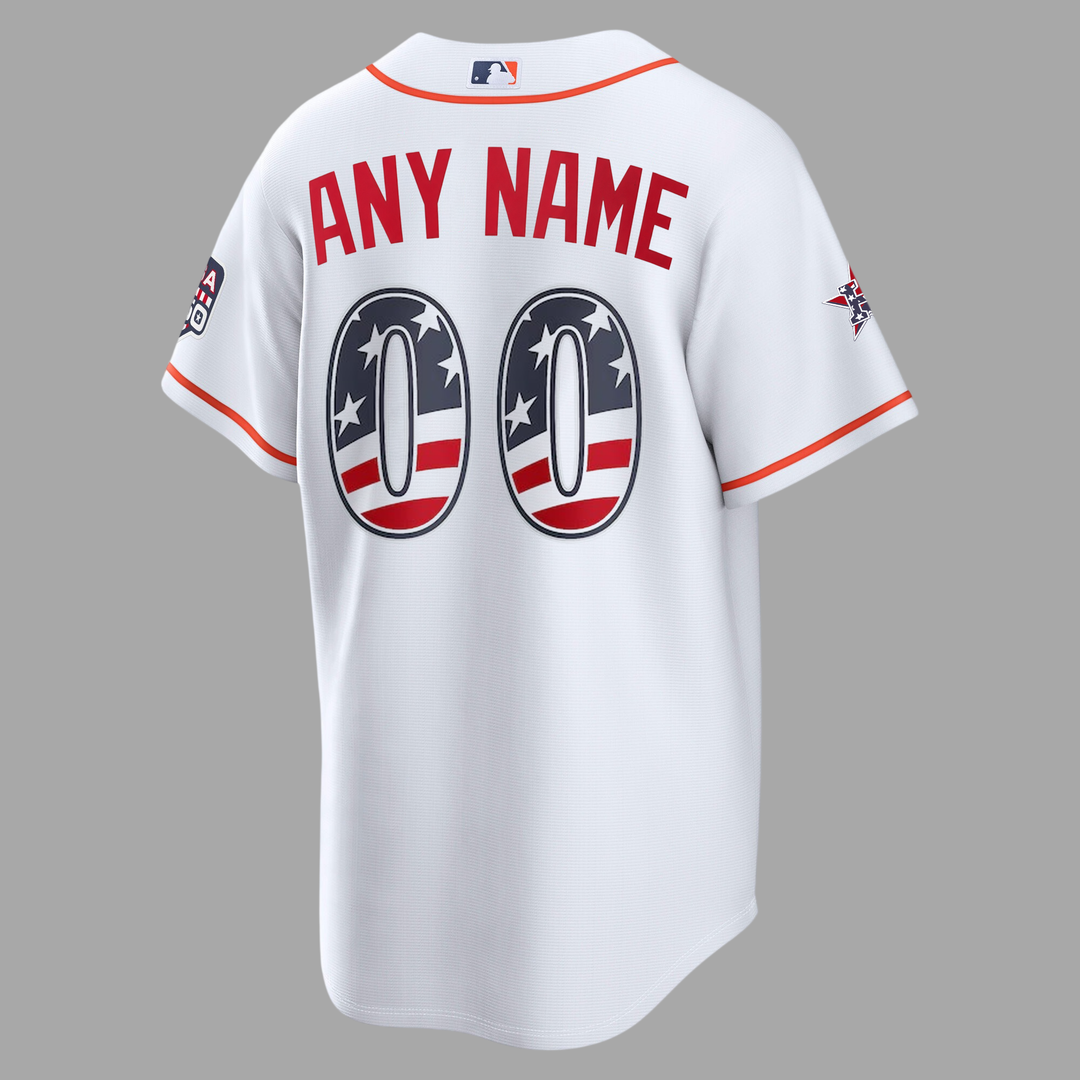 Houston Astros USA 250 Jersey - White- Custom Name and Number