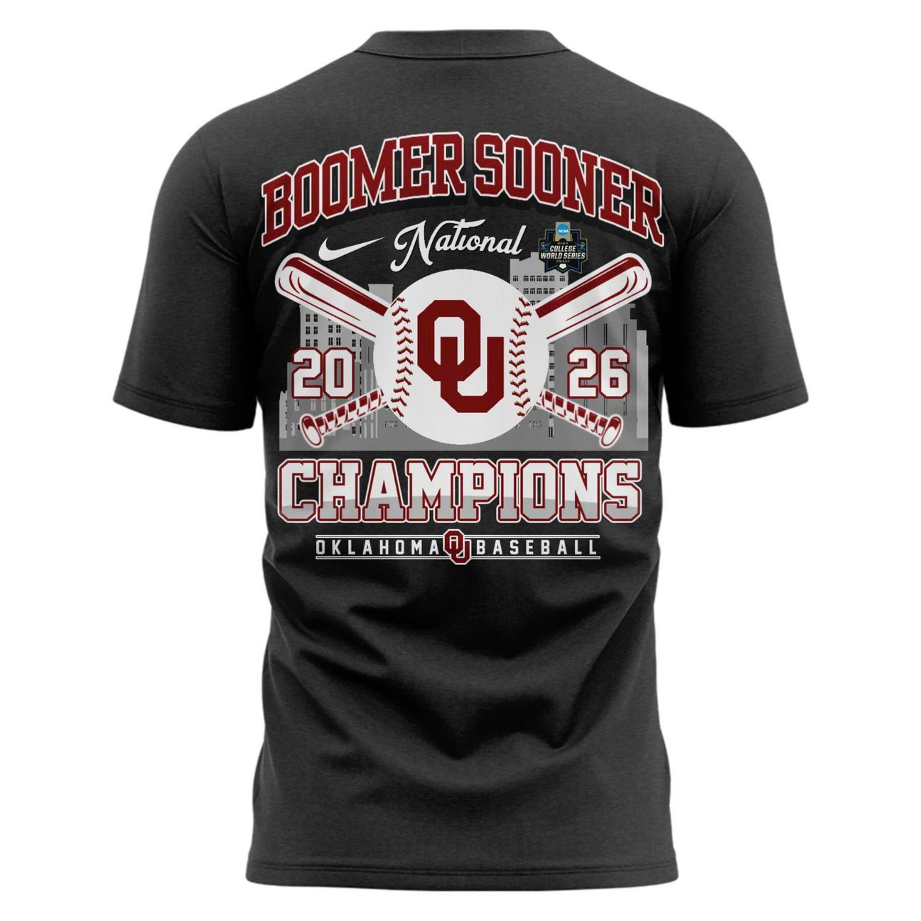 Oklahoma Sooners Charcoal 2026 NCAA Division I Baseball National Champions Locker Room T-Shirt