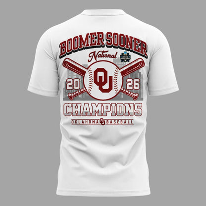 Oklahoma Sooners White 2026 NCAA Division I Baseball National Champions Locker Room T-Shirt