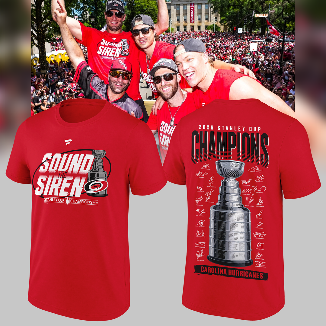 Limited Edition Carolina Hurricanes " Sound The Siren" Red Tshirt 2026
