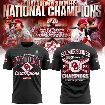 Champion Gray Oklahoma Sooners 2026 NCAA Baseball Men's College World Series Champions Locker Room T-Shirt