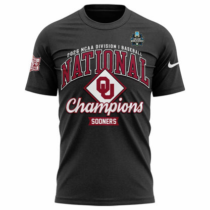 Champion Gray Oklahoma Sooners 2026 NCAA Baseball Men's College World Series Champions Locker Room T-Shirt
