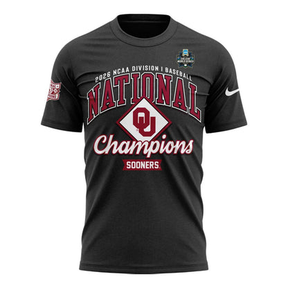 Champion Gray Oklahoma Sooners 2026 NCAA Baseball Men's College World Series Champions Locker Room T-Shirt