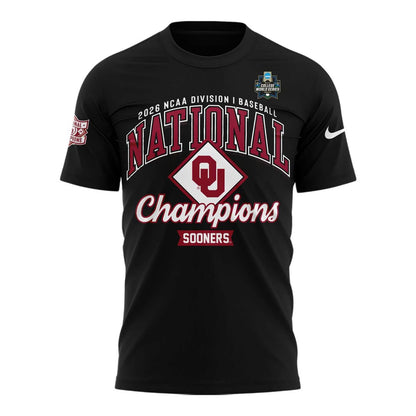 Champion Black Oklahoma Sooners 2026 NCAA Baseball Men's College World Series Champions Locker Room T-Shirt