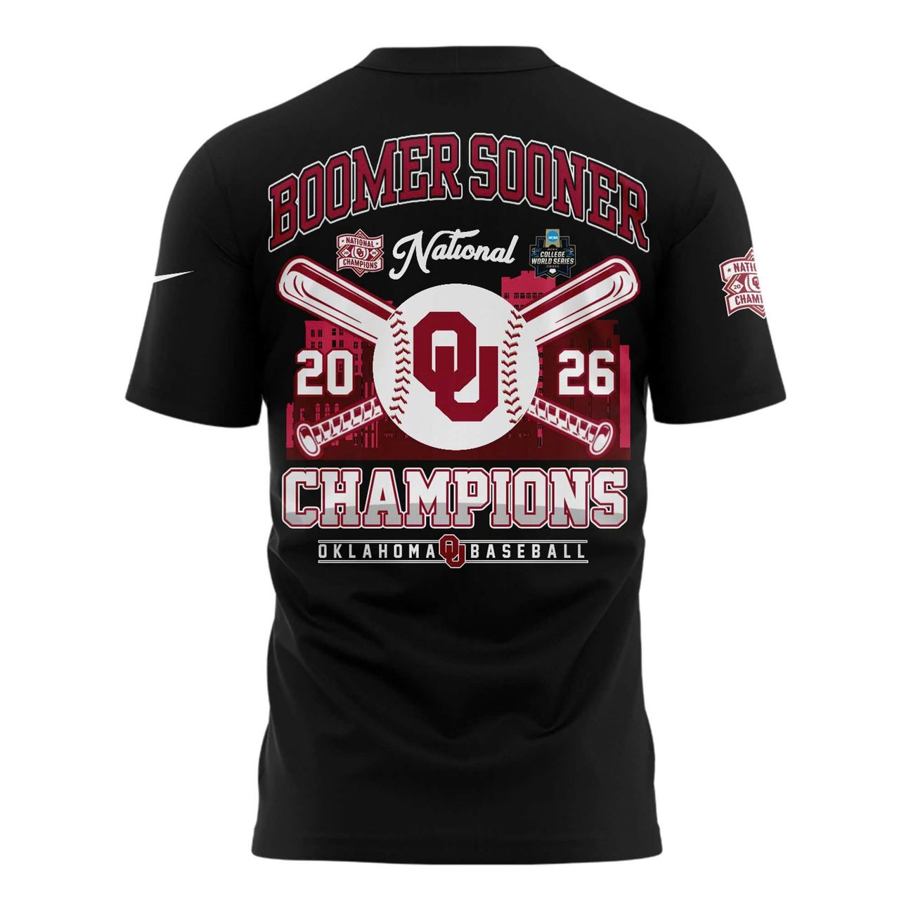 Champion Black Oklahoma Sooners 2026 NCAA Baseball Men's College World Series Champions Locker Room T-Shirt
