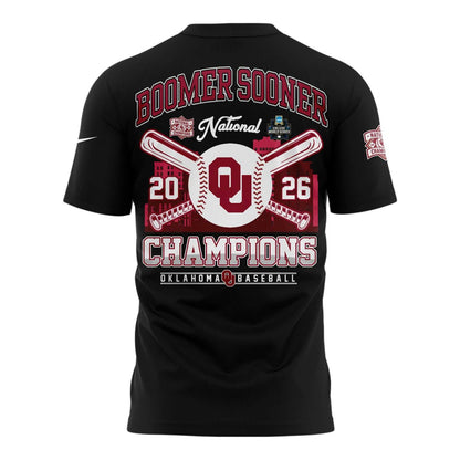 Champion Black Oklahoma Sooners 2026 NCAA Baseball Men's College World Series Champions Locker Room T-Shirt
