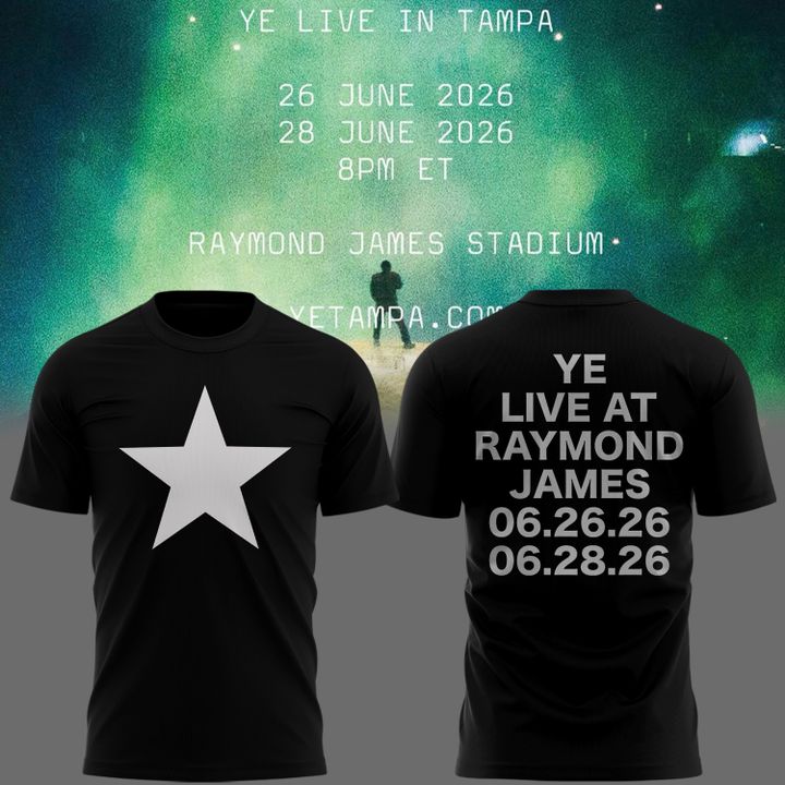 Tampa Black T-shirt -2026 Ye Live Concert Tour Raymondames Stadium