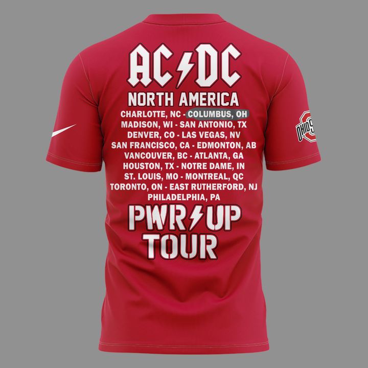 Perfect T-Shirt AC/DC x Ohio State Buckeyes Football - Power Up Tour 2026 T-Shirt