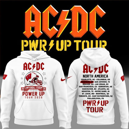 Perfect Hoodie AC/DC x Wisconsin Badgers Football - Power Up Tour 2026 Hoodie