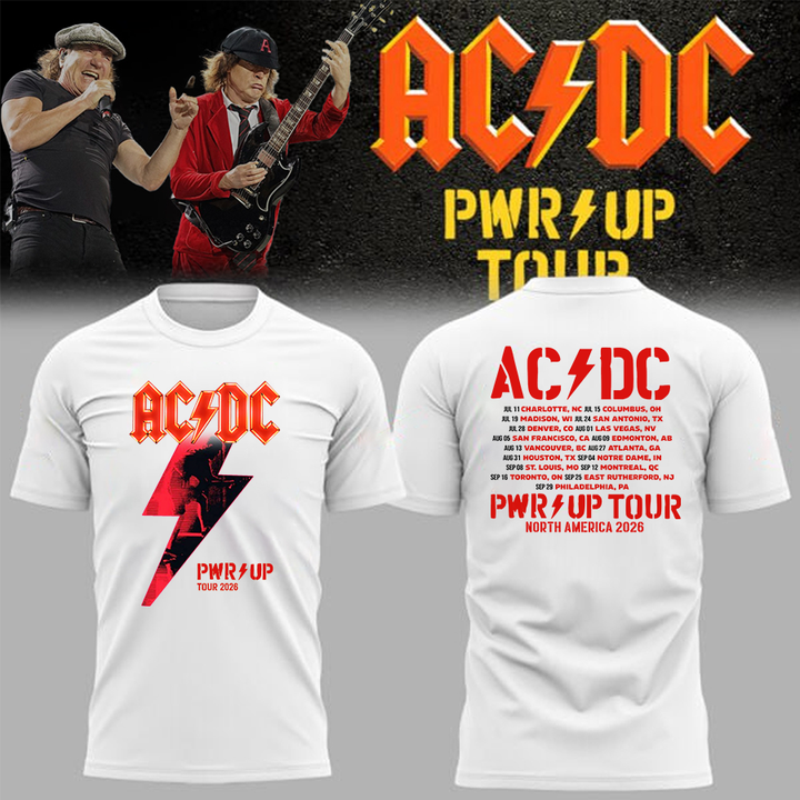 10. Perfect Tshirt 2026 AC/DC - North America Power Up Tour T-Shirt