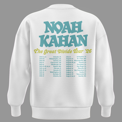 Exclusive Version "I went off my meds at" Noah Kahan The Great Divide Tour White Sweat