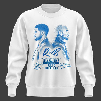 Limited Edition Sweatshirt Signed Chris Brown & Usher Raymond x Detroit Lions "The R&B Tour" at Ford Field (Detroit)