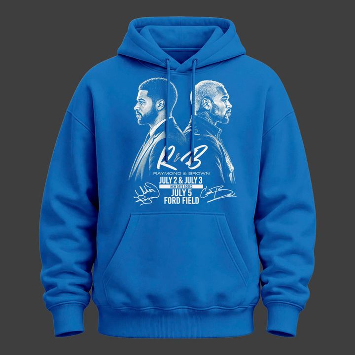 Limited Edition Hoodie Signed Chris Brown & Usher Raymond x Detroit Lions "The R&B Tour" at Ford Field (Detroit)