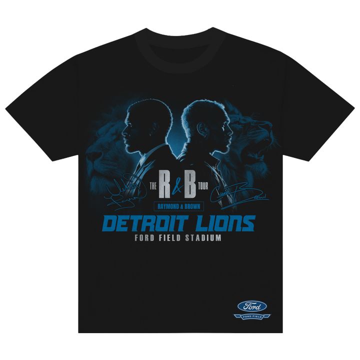 Detroit Lions x Usher & Chris Brown: The R&B Tour - Ford Field stadium Black T-shirt
