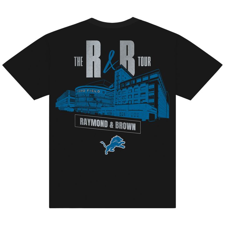 Detroit Lions x Usher & Chris Brown: The R&B Tour - Ford Field stadium Black T-shirt