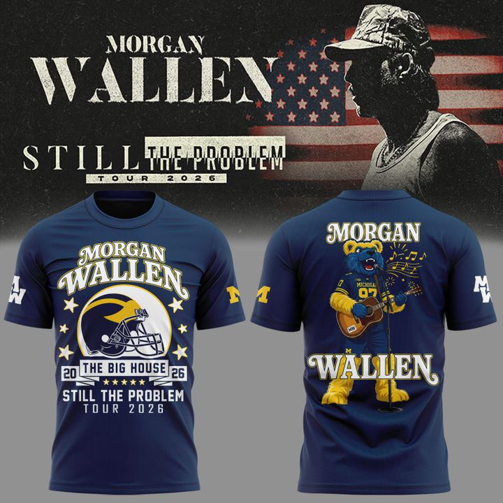 Exclusive T-shirt Morgan Wallen x Michigan Wolverines Football - Still The Problem Tour 2026 T-Shirt