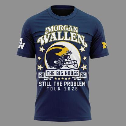 Exclusive T-shirt Morgan Wallen x Michigan Wolverines Football - Still The Problem Tour 2026 T-Shirt