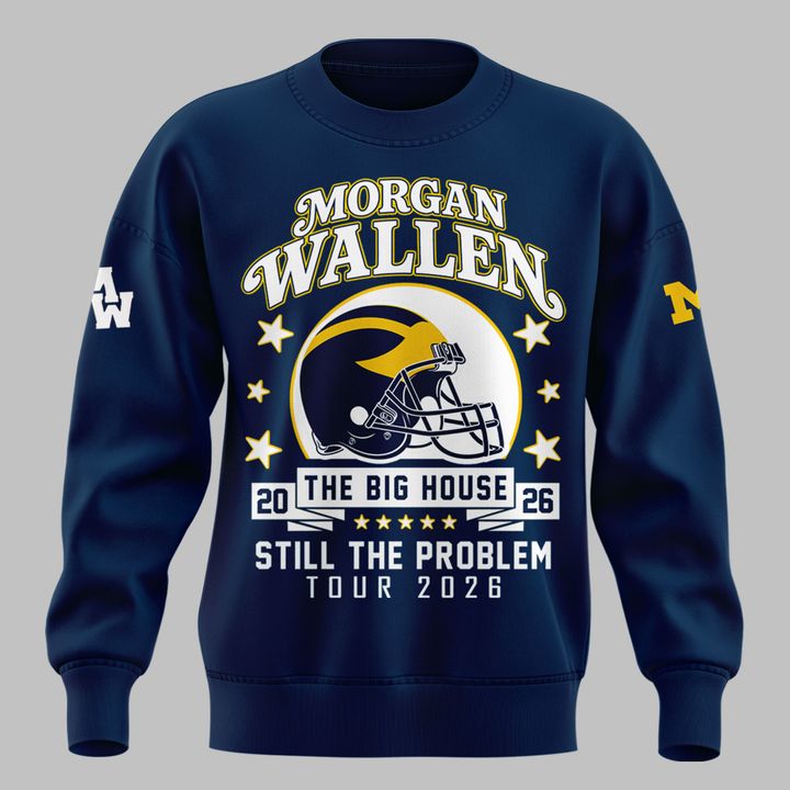 Exclusive Sweatshirt Morgan Wallen x Michigan Wolverines Football - Still The Problem Tour 2026 Sweatshirt
