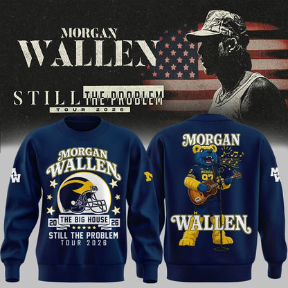 Exclusive Sweatshirt Morgan Wallen x Michigan Wolverines Football - Still The Problem Tour 2026 Sweatshirt