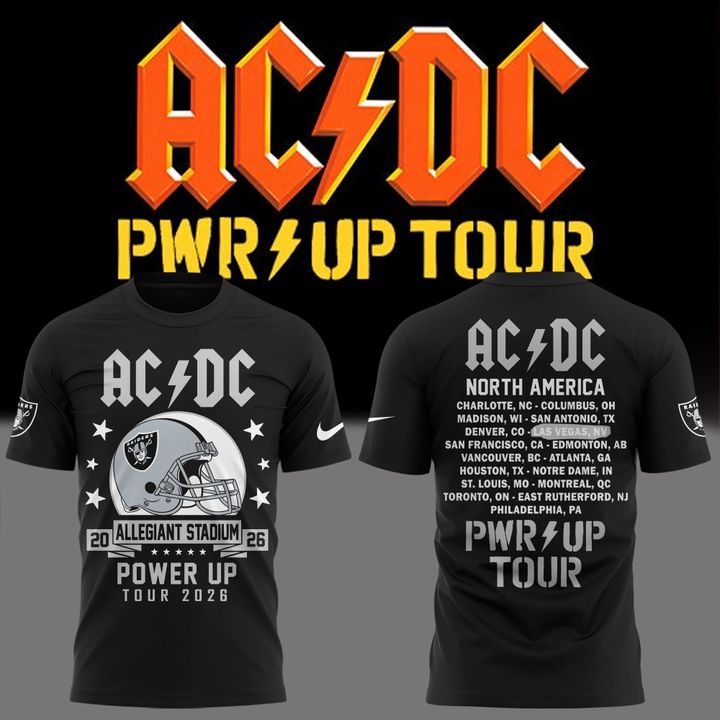 01. Perfect Tshirt AC/DC x Las Vegas Raiders - Power Up Tour 2026 T-Shirt
