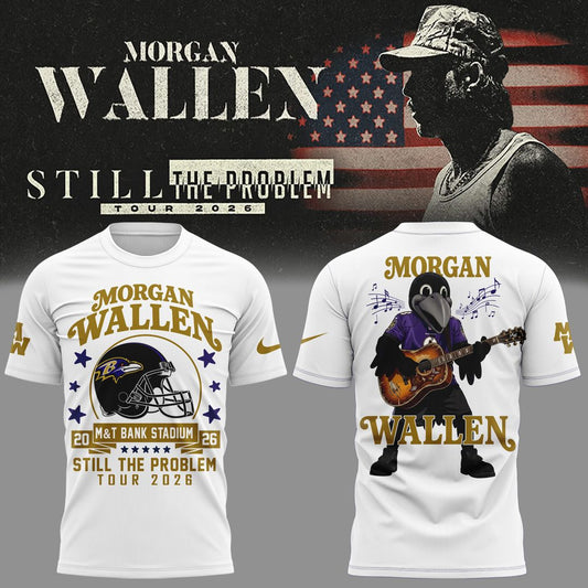 Exclusive Morgan Wallen x Baltimore Ravens - Still The Problem Tour 2026 T-Shirt