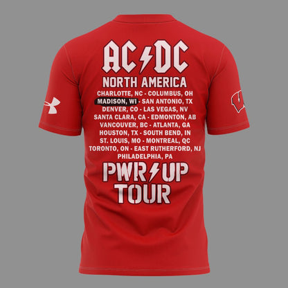 04. Exclusive AC/DC x Wisconsin Badgers Football - Power Up Tour 2026 T-Shirt