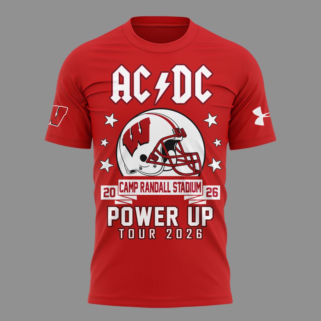 04. Exclusive AC/DC x Wisconsin Badgers Football - Power Up Tour 2026 T-Shirt