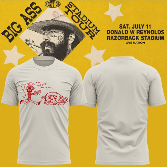 Post Malone x Arkansas Razorbacks - Limited Edition Big Ass Stadium Tour At Razorback Stadium Shirt 6