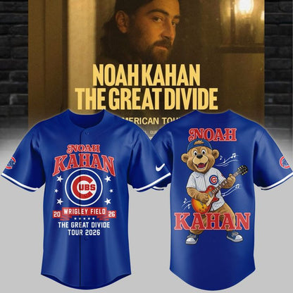 Newest Jersey Noah Kahan x Chicago Cubs - Wrigley Field Event Shirt - The Great Divide Tour 2026 Baseball Jersey