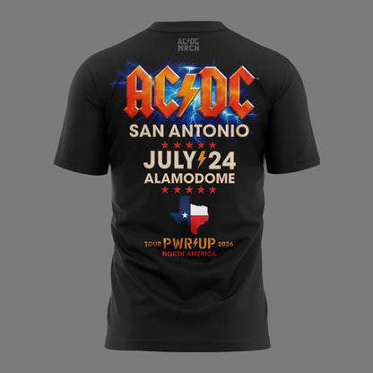 01. Event Shirt AC/DC - Exclusive San Antonio, TX Event Shirt - Power Up Tour 2026 At Alamodome T-Shirt