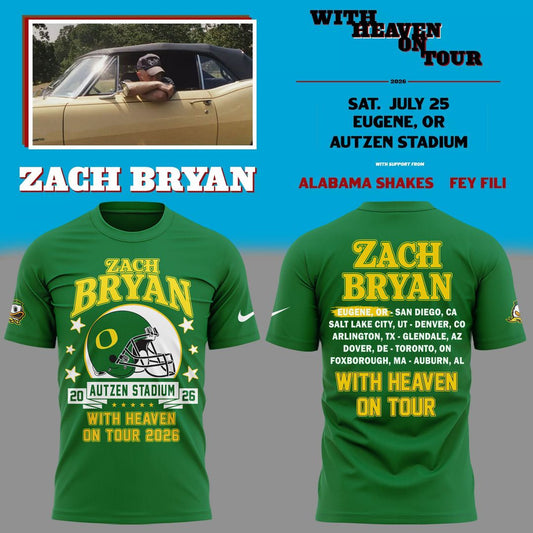 01. Perfect Shirt Zach Bryan x Oregon Football - With Heaven On Tour 2026 T-Shirt