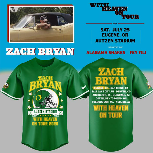 08. Exclusive Zach Bryan x Oregon Football - With Heaven On Tour 2026 Jersey