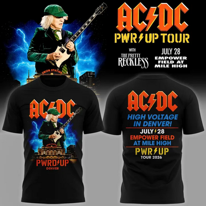 05.03. New Black Shirt AC/DC - Exclusive Denver Event Shirt - Power Up Tour 2026 T-Shirt