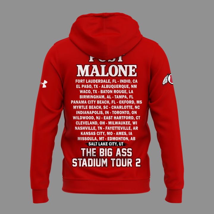 16. Limited Edition Post Malone x Utah Football - THE BIG ASS Stadium Tour Part 2 Hoodie
