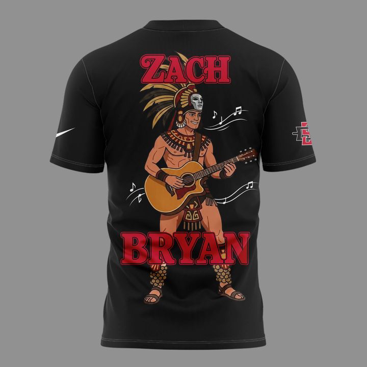 01.16. Perfect Black Shirt 2026 Zach Bryan x San Diego State Football - With Heaven On Tour 2026 T-Shirt