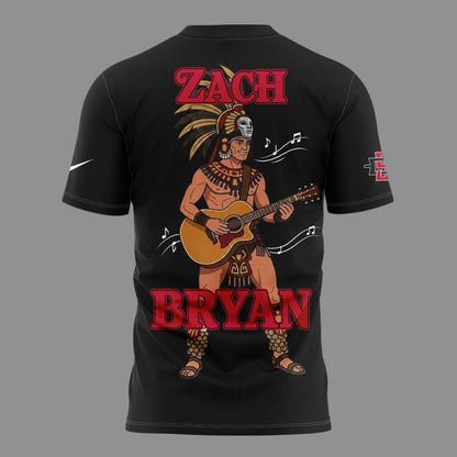 01.16. Perfect Black Shirt 2026 Zach Bryan x San Diego State Football - With Heaven On Tour 2026 T-Shirt