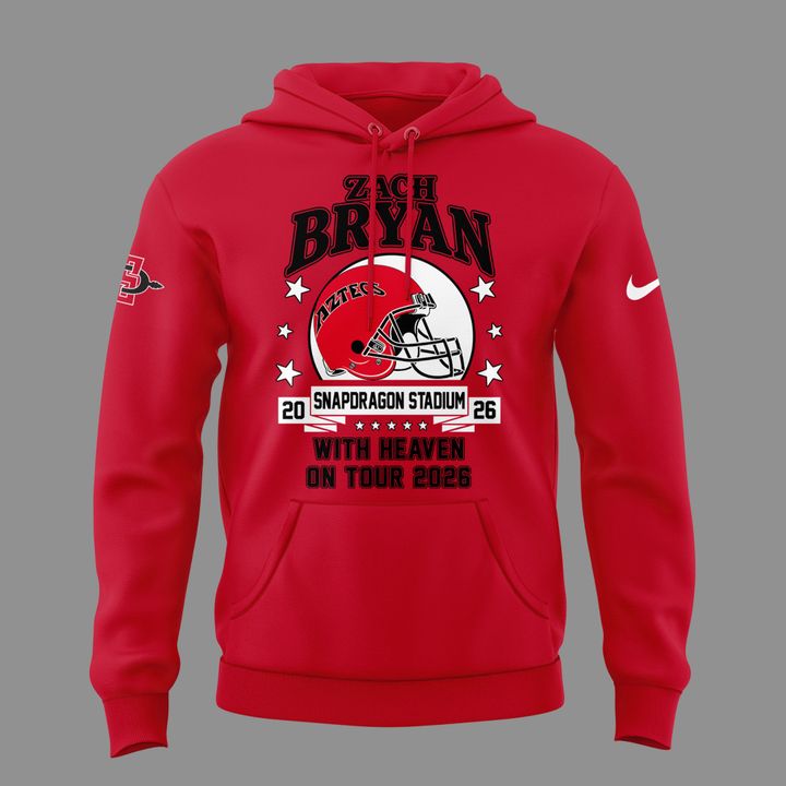 02.07. Perfect Hoodie Zach Bryan x San Diego State Football - With Heaven On Tour 2026 Hoodie