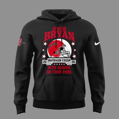 02.09. Limited Edition Zach Bryan x San Diego State Football - With Heaven On Tour 2026 Hoodie