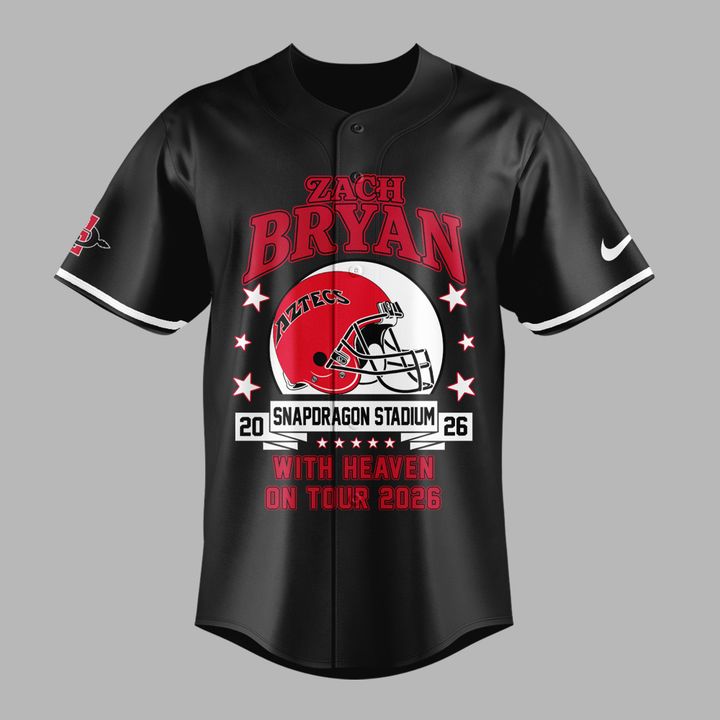 02.30. Perfect 2026 Zach Bryan x San Diego State Football - With Heaven On Tour 2026 Jersey