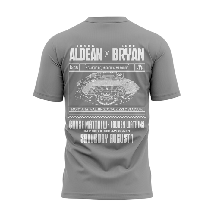 Limited Edition Montana Grizzlies x Jason Aldean And Luke Bryan White Tshirt