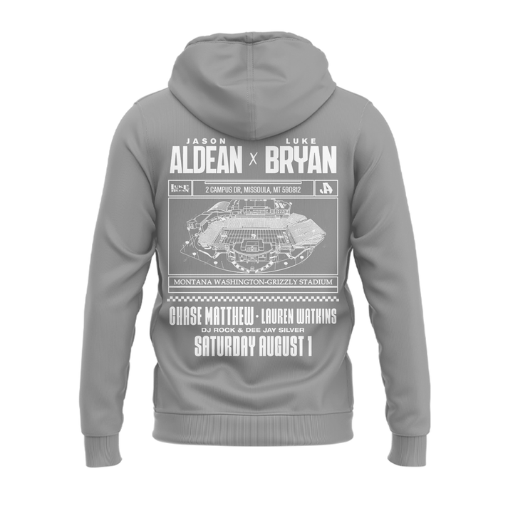 Limited Edition Montana Grizzlies x Jason Aldean And Luke Bryan Gray Hoodie