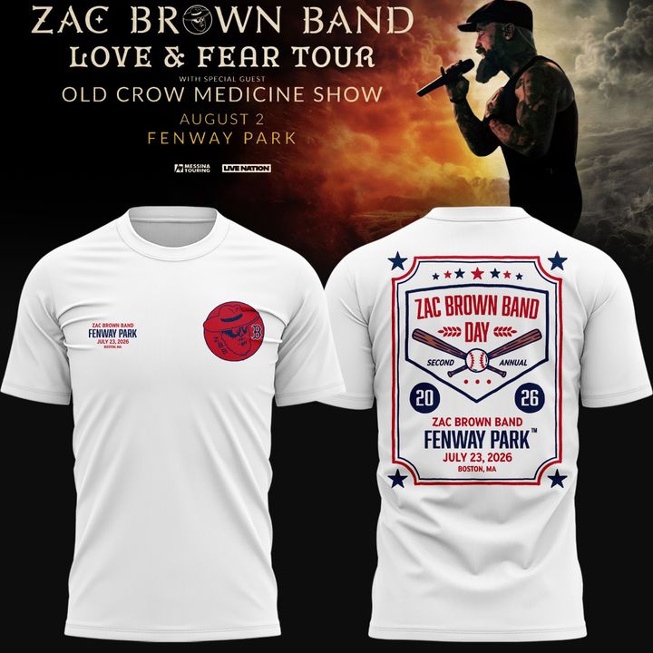 1. Zac Brown Band x Boston Red Sox Fenway Park - Love & Fear Tour White Tee