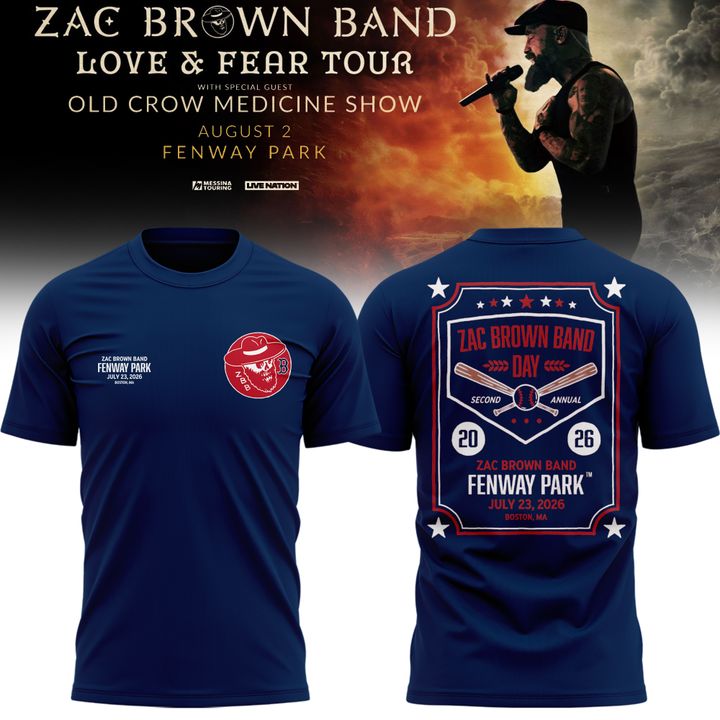 1. Zac Brown Band x Boston Red Sox Fenway Park - Love & Fear Tour Navy Tee
