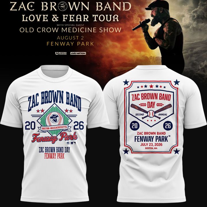 2. Zac Brown Band x Boston Red Sox Fenway Park - Love & Fear Tour White Tee